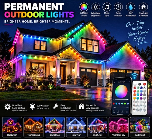Permanent outdoor rgb - rgb, lights